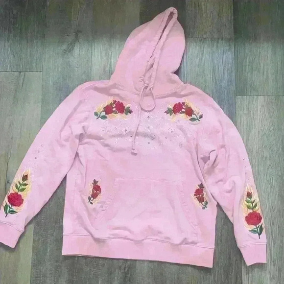 Teddy Fresh Pink Rhinestone Cowboy Hoodie size Medium in excellent condition - Picture 4 of 9